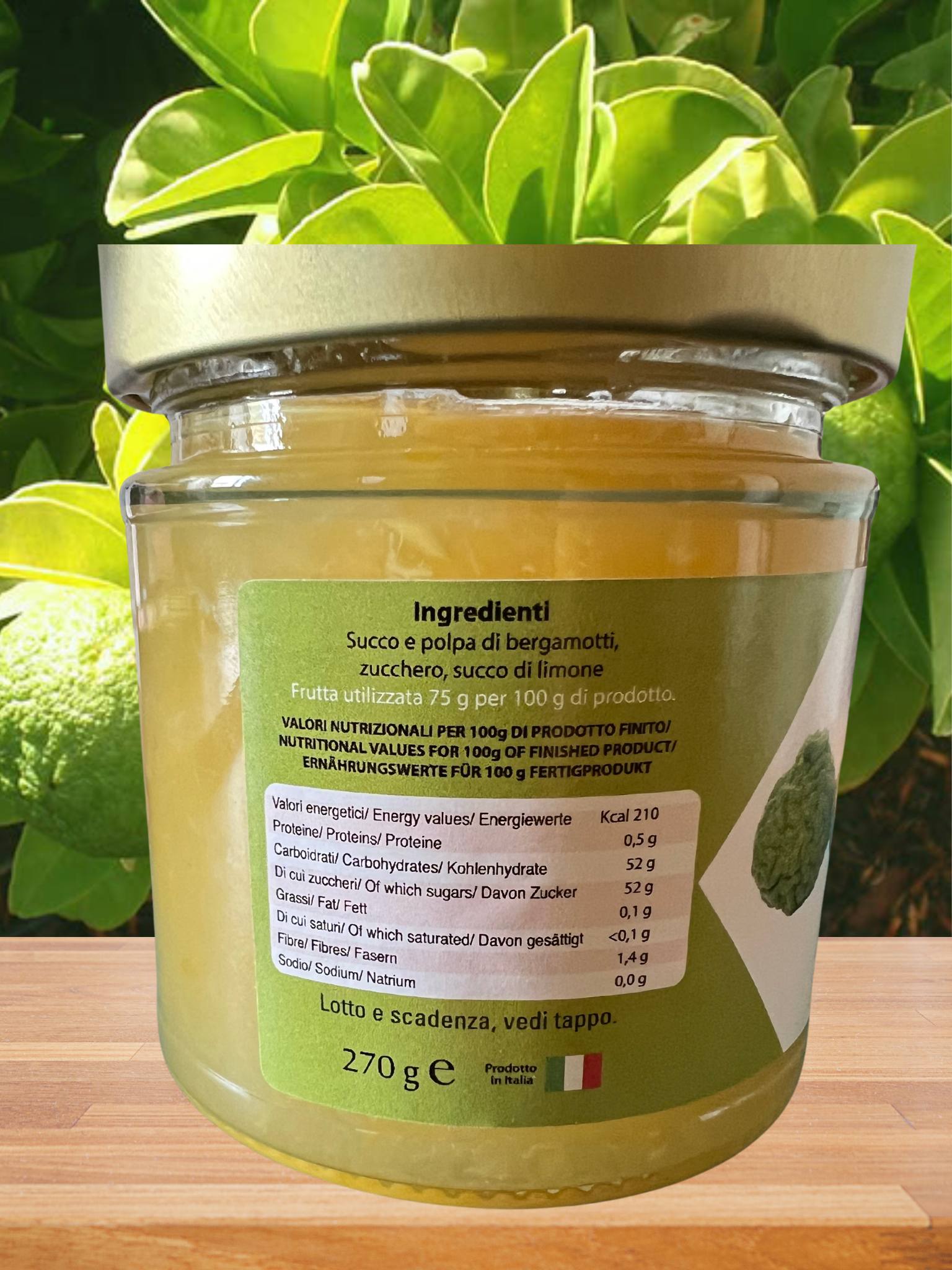 etichetta marmellata di bergamotto