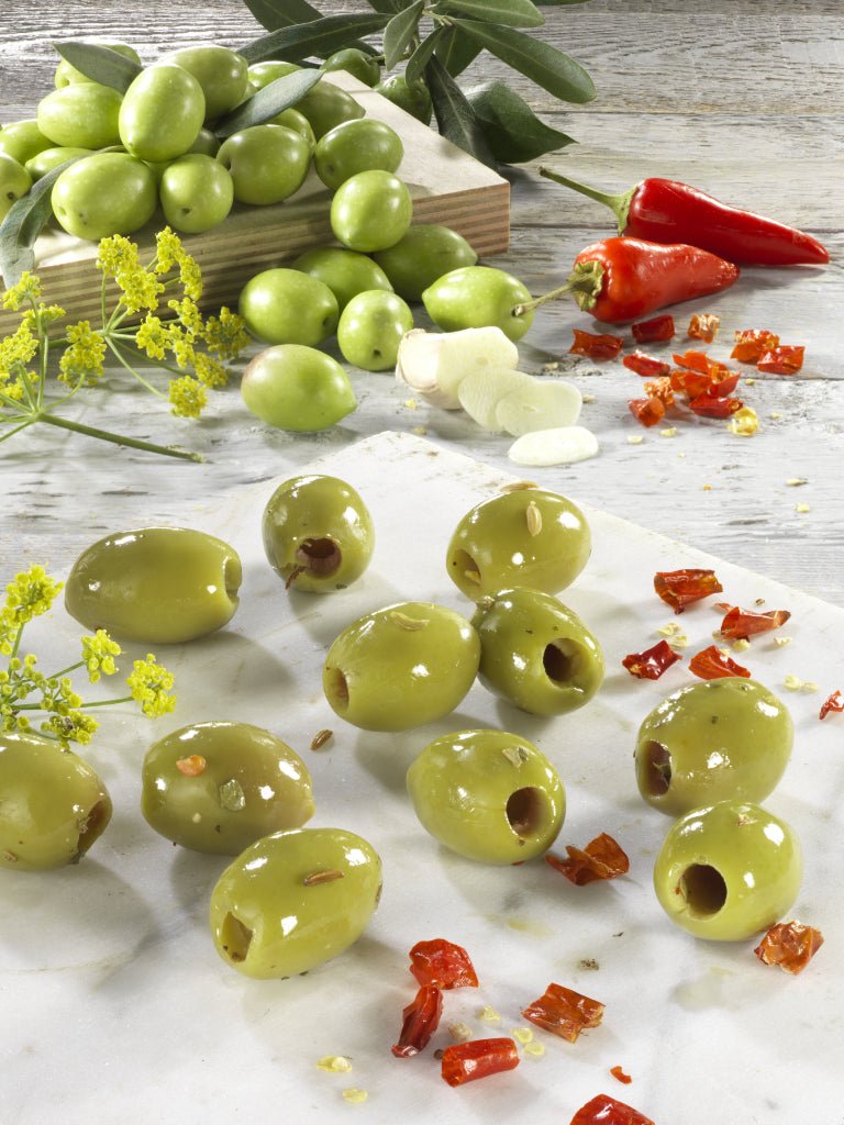 Olive Verdi Denocciolate Nonno Gino - Selezionate a mano pronte da gustare - Nonno Gino