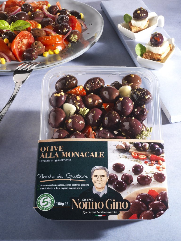 Olive alla Monacale Nonno Gino 200g - Qualità e Gusto Inconfondibile - Nonno Gino