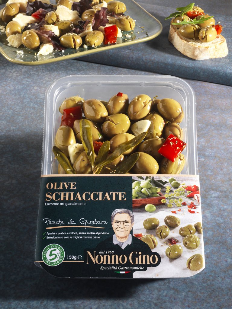 Olive Schiacciate alla Calabrese Nonno Gino Ricetta Tradizionale dal 1965 - Nonno Gino