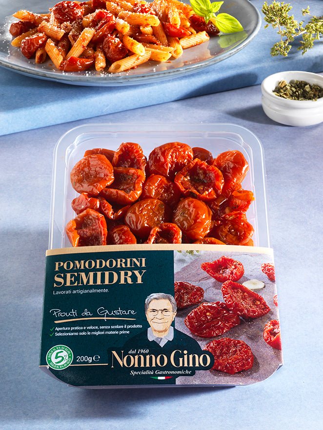 Pomodori Semi Dry Nonno Gino 200g: Coltivati e Raccolti a Mano per un Gusto Autentico - Nonno Gino